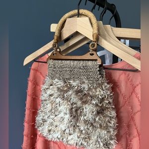 Vintage Crochet & Fur Purse